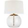 Burnished Brass and Glass Round LED Table Lamp