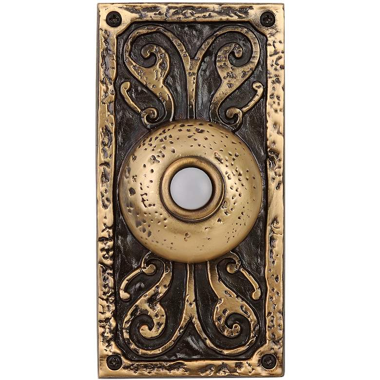 Image 1 Burnished Brass Doorbell  Button with LED