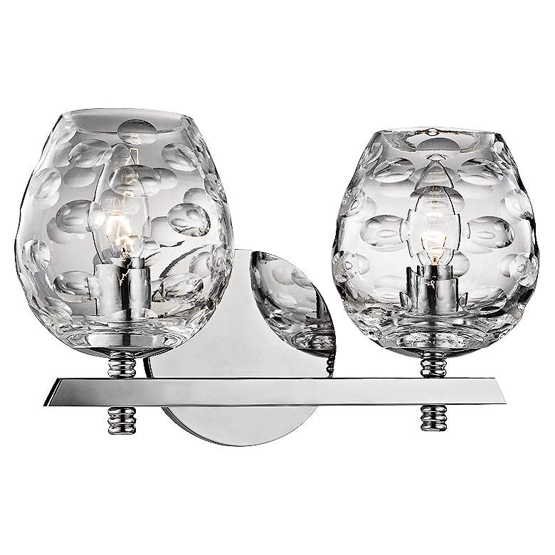 Image 1 Burns 7 1/4 inchH 2-Light Polished Nickel Wall Sconce