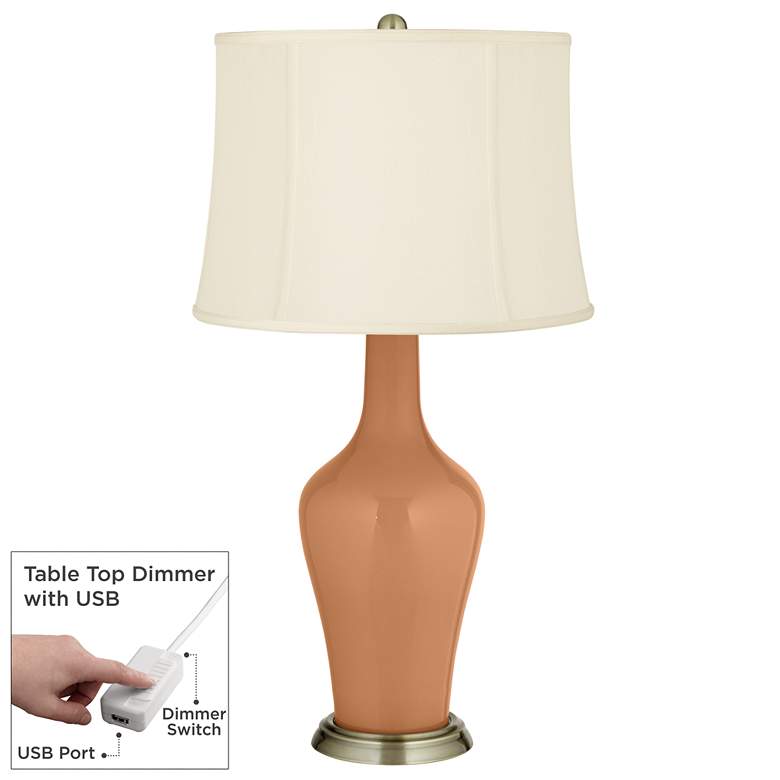 Image 1 Burnt Almond Anya Table Lamp with Dimmer
