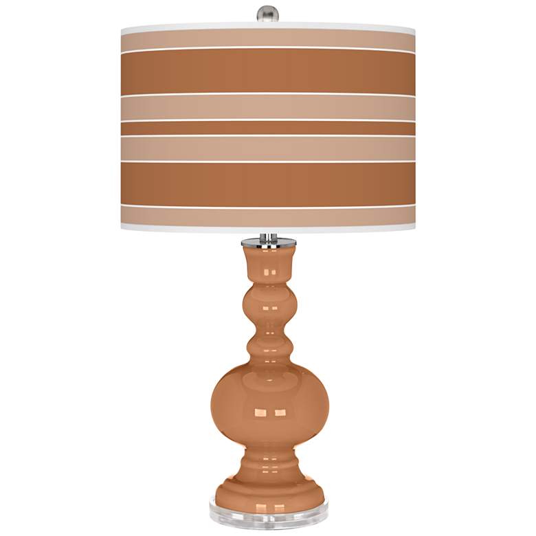 Image 1 Burnt Almond Bold Stripe Apothecary Table Lamp