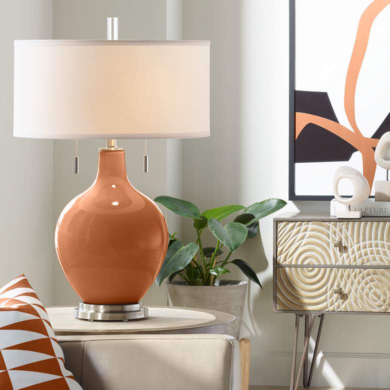 Image 1 Burnt Almond Brown Toby Table Lamp