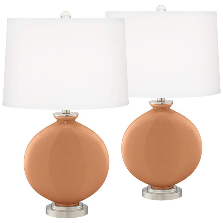 Image 2 Burnt Almond Carrie Table Lamp Set of 2 with Dimmers