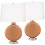 Burnt Almond Carrie Table Lamp Set of 2 with Dimmers