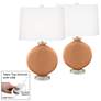 Burnt Almond Carrie Table Lamp Set of 2 with Dimmers