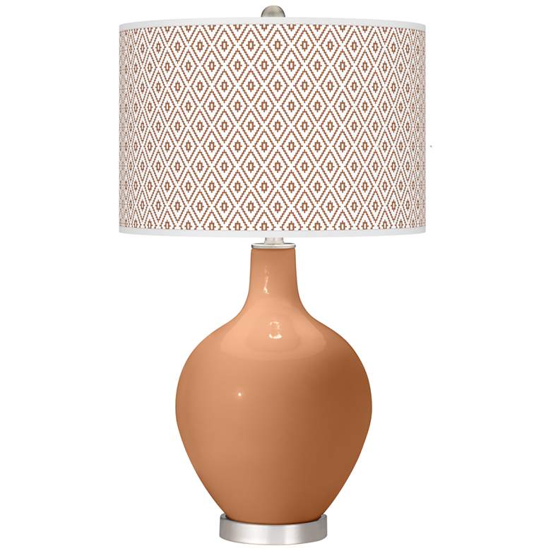 Image 1 Burnt Almond Diamonds Ovo Table Lamp