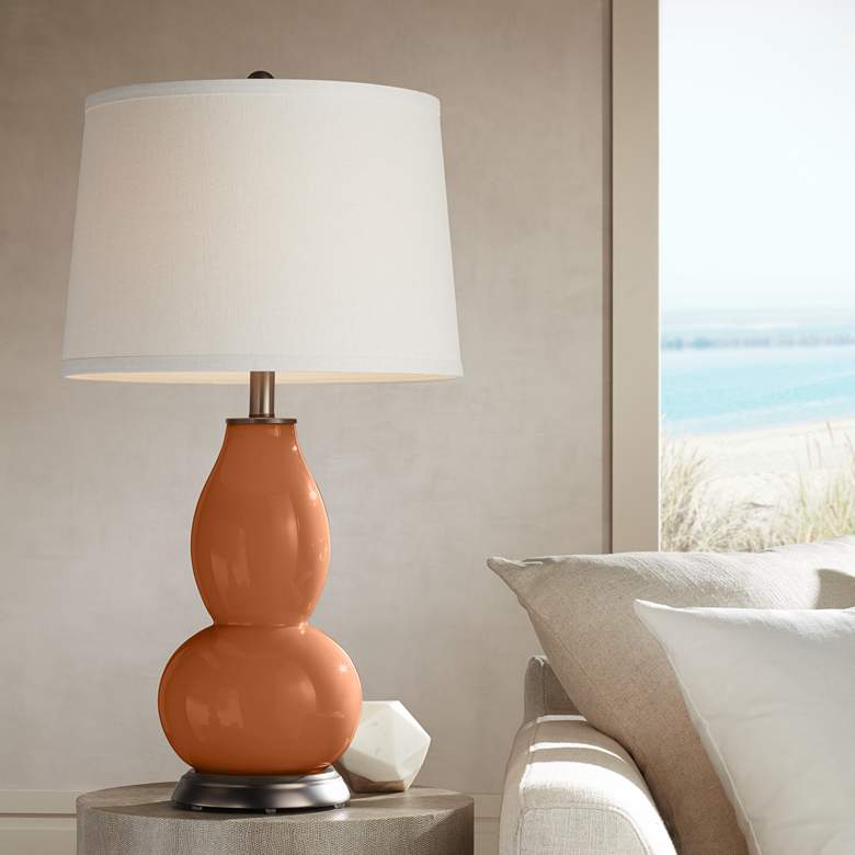 Image 1 Burnt Almond Double Gourd Table Lamp from Color Plus