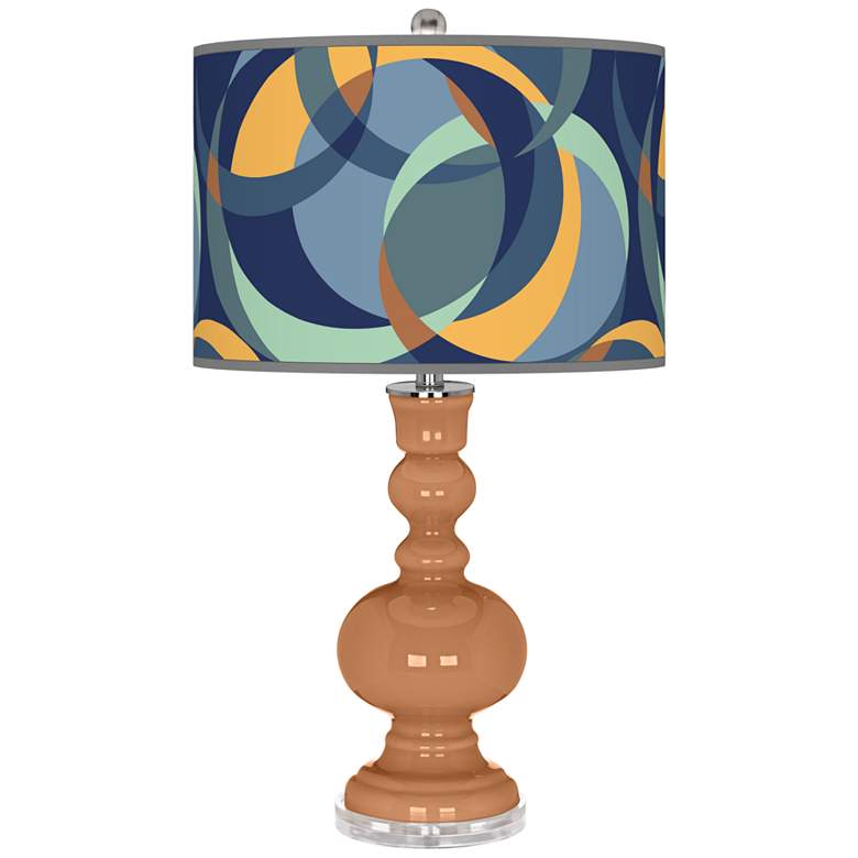 Image 1 Burnt Almond Drifting Circles Apothecary Table Lamp