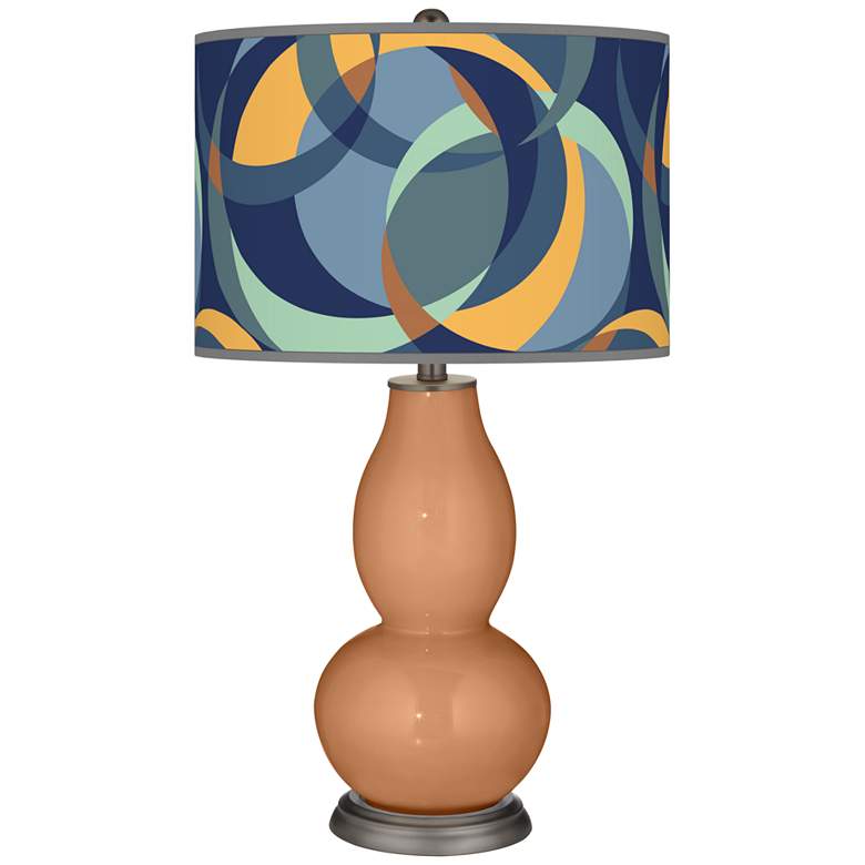 Image 1 Burnt Almond Drifting Circles Double Gourd Table Lamp