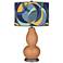 Burnt Almond Drifting Circles Double Gourd Table Lamp