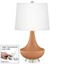 Burnt Almond Gillan Glass Table Lamp with Dimmer