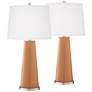 Burnt Almond Leo Table Lamp Set of 2 with Dimmers