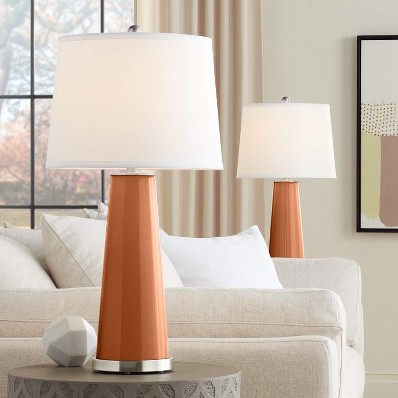 Image 1 Burnt Almond Leo Table Lamps Set of 2 from Color Plus