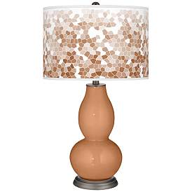 Image1 of Burnt Almond Mosaic Double Gourd Table Lamp