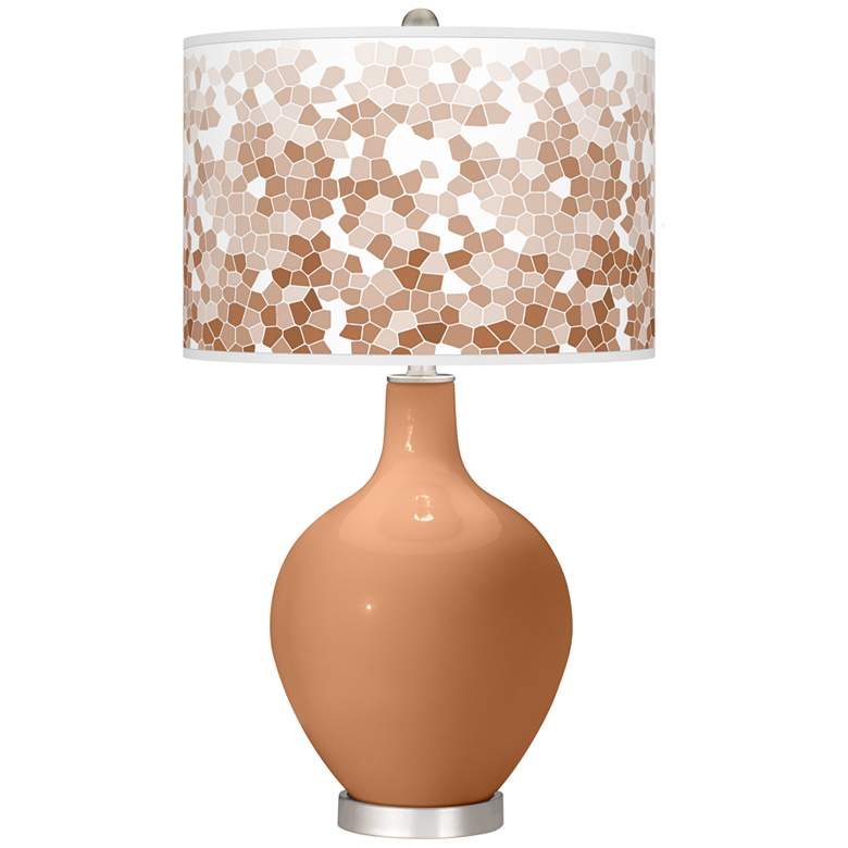 Image 1 Burnt Almond Mosaic Ovo Table Lamp