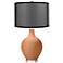 Burnt Almond Ovo Table Lamp with Organza Black Shade