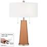 Burnt Almond Peggy Glass Table Lamp With Dimmer