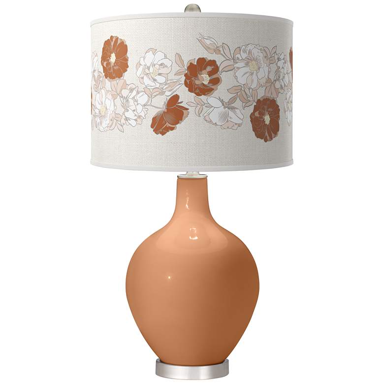 Image 1 Burnt Almond Rose Bouquet Ovo Table Lamp