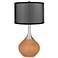 Burnt Almond Spencer Table Lamp with Organza Black Shade