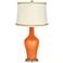 Burnt Orange Metallic Anya Table Lamp with Relaxed Wave Trim