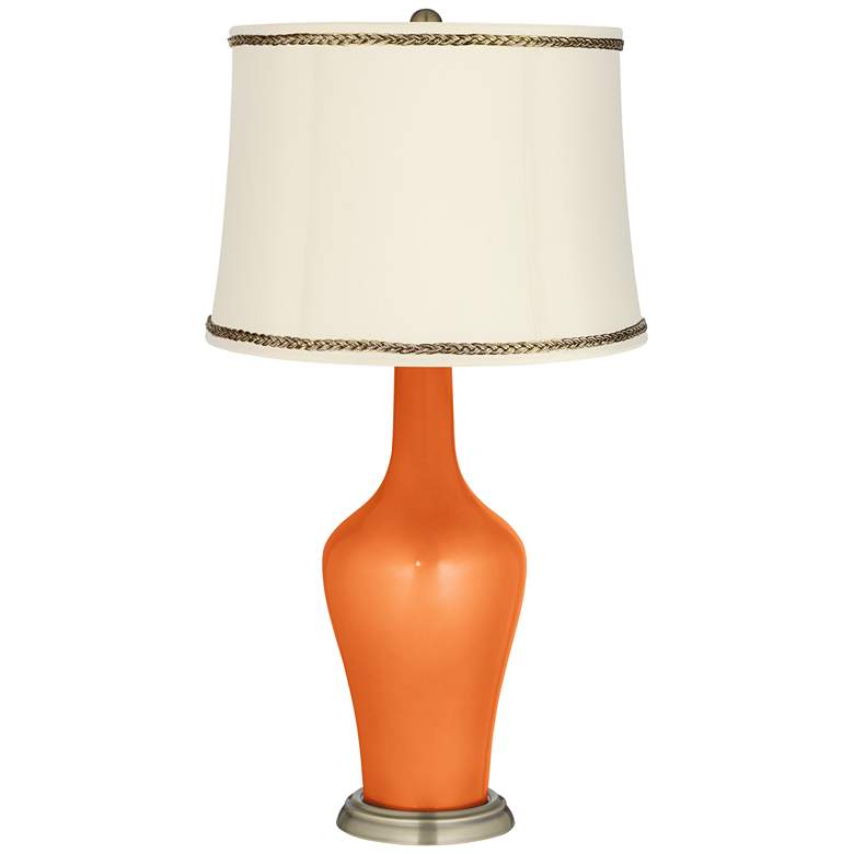Image 1 Burnt Orange Metallic Anya Table Lamp with Twist Trim