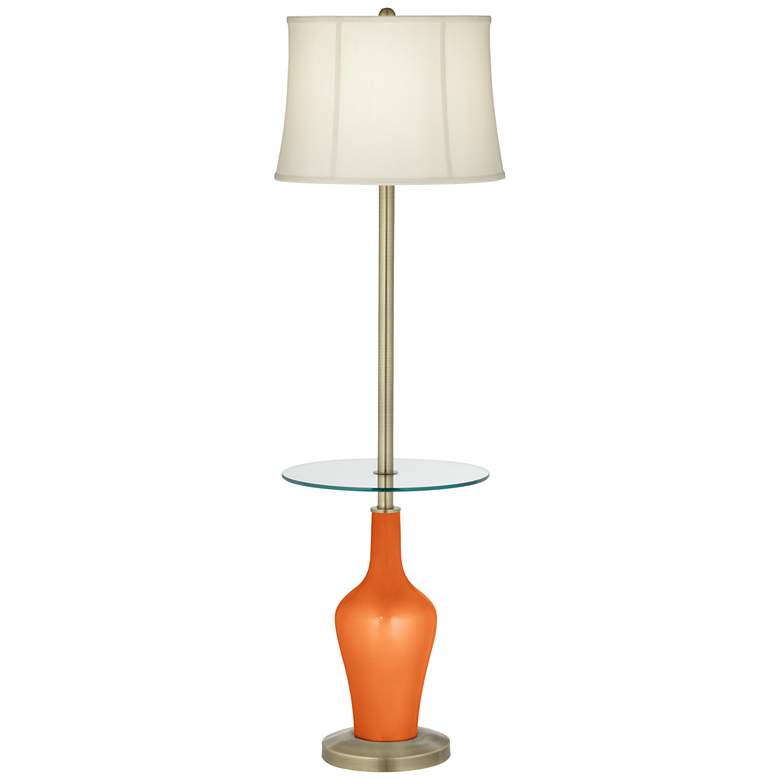 Image 1 Burnt Orange Metallic Anya Tray Table Floor Lamp