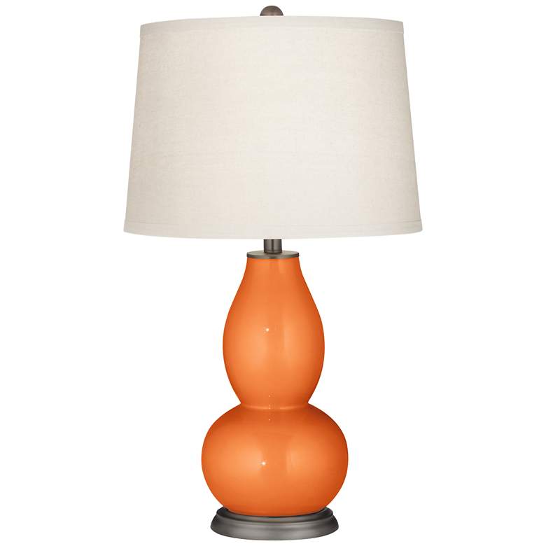 Image 1 Burnt Orange Metallic Double Gourd Table Lamp