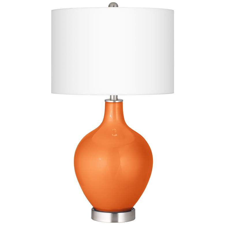 Image 1 Burnt Orange Metallic Ovo Table Lamp