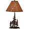 Burnt Sienna Iron Cowboys and Campfire Table Lamp