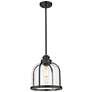 2_Burren 12 1/4"W Matte Black Pendant Light with Seeded Glass