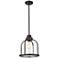 Burren 12 1/4"W Matte Black Pendant Light with Seeded Glass