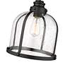 7_Burren 12 1/4"W Matte Black Pendant Light with Seeded Glass more views