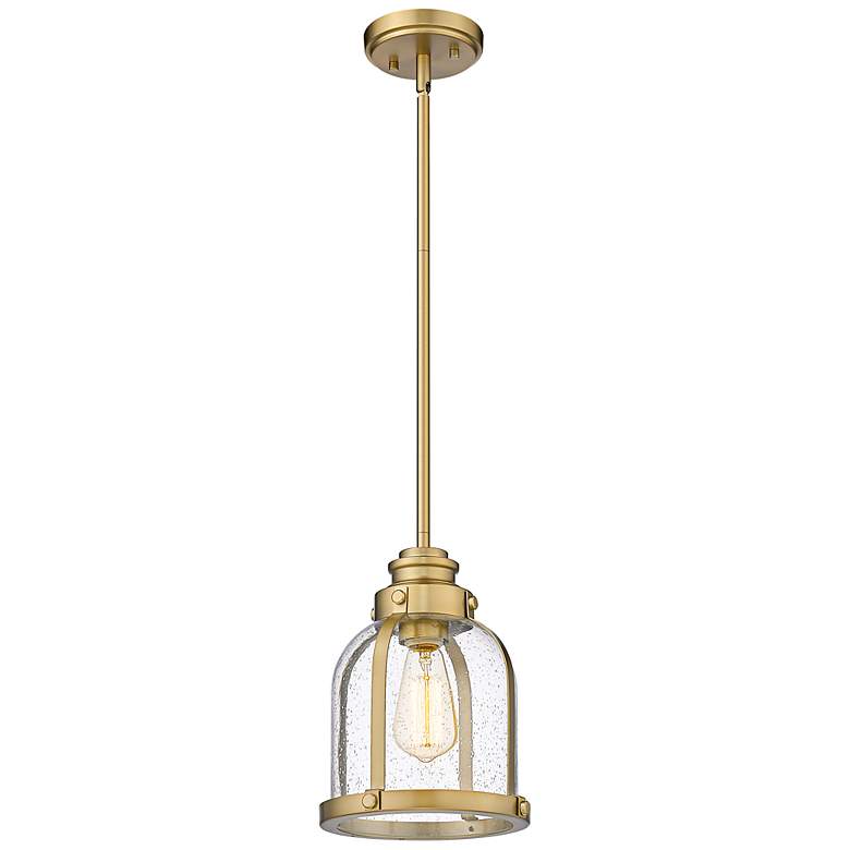 Image 2 Burren 8 3/4" Wide Heritage Brass Dome Mini Pendant