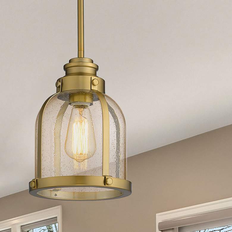 Image 1 Burren 8 3/4" Wide Heritage Brass Dome Mini Pendant