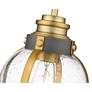 7_Burren 8 3/4"W Bronze and Brass Mini Pendant w/ Seeded Glass more views