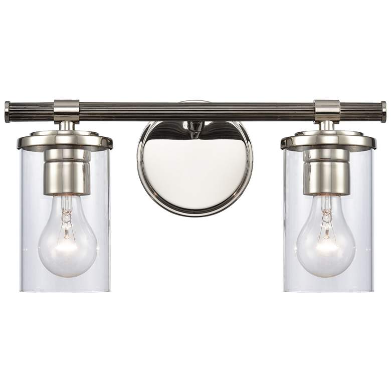 Image 1 Burrow 15" Wide 2-Light Vanity Light - Polished Nickel