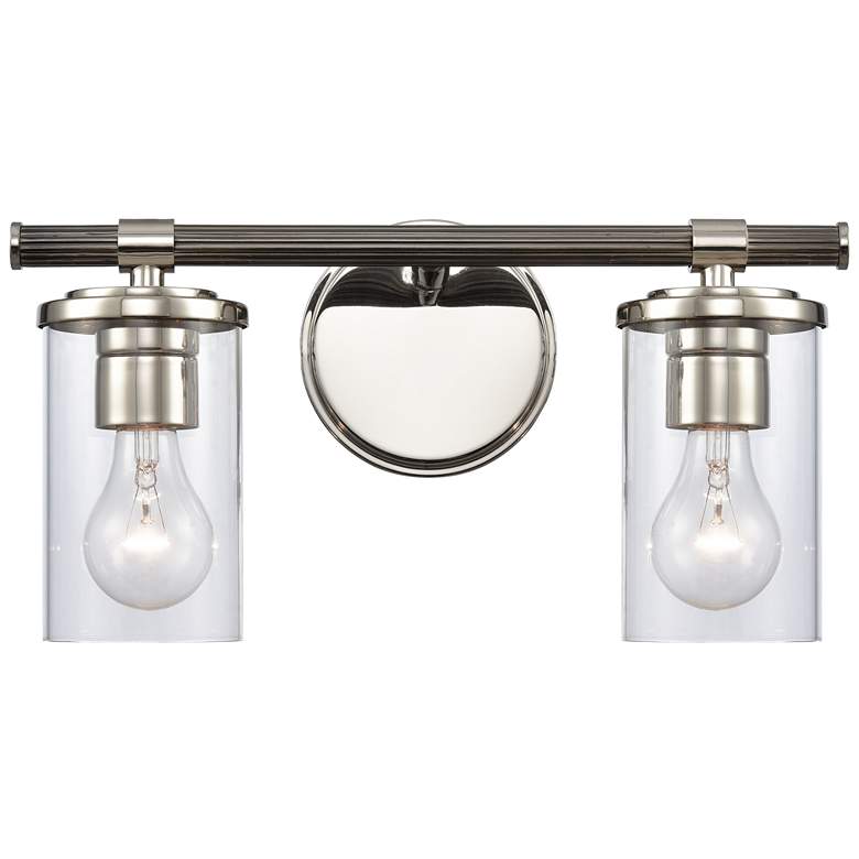 Image 1 Burrow 15 inch Wide 2-Light Vanity Light - Polished Nickel