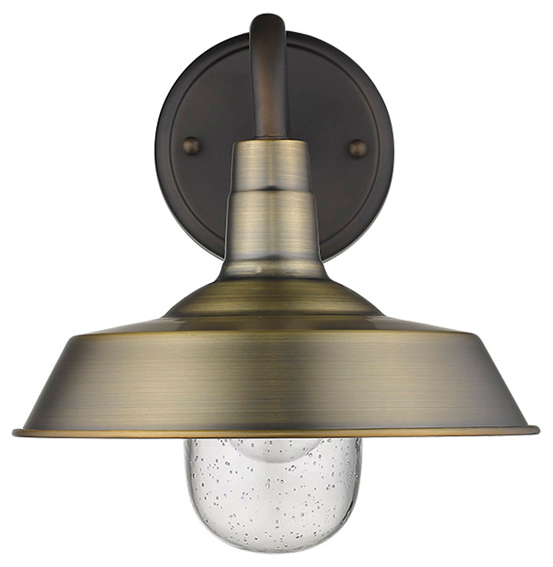 Image 4 Burry 1-Light Antique Brass Wall Light with Seeded Glass more views