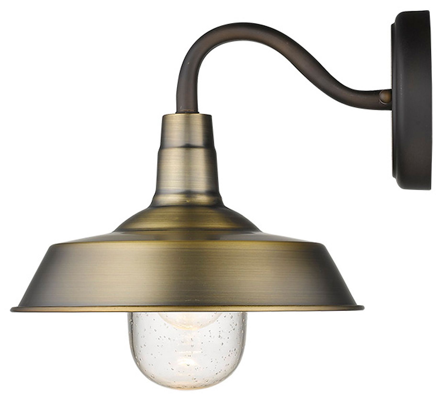 Image 6 Burry 1-Light Antique Brass Wall Light with Seeded Glass more views