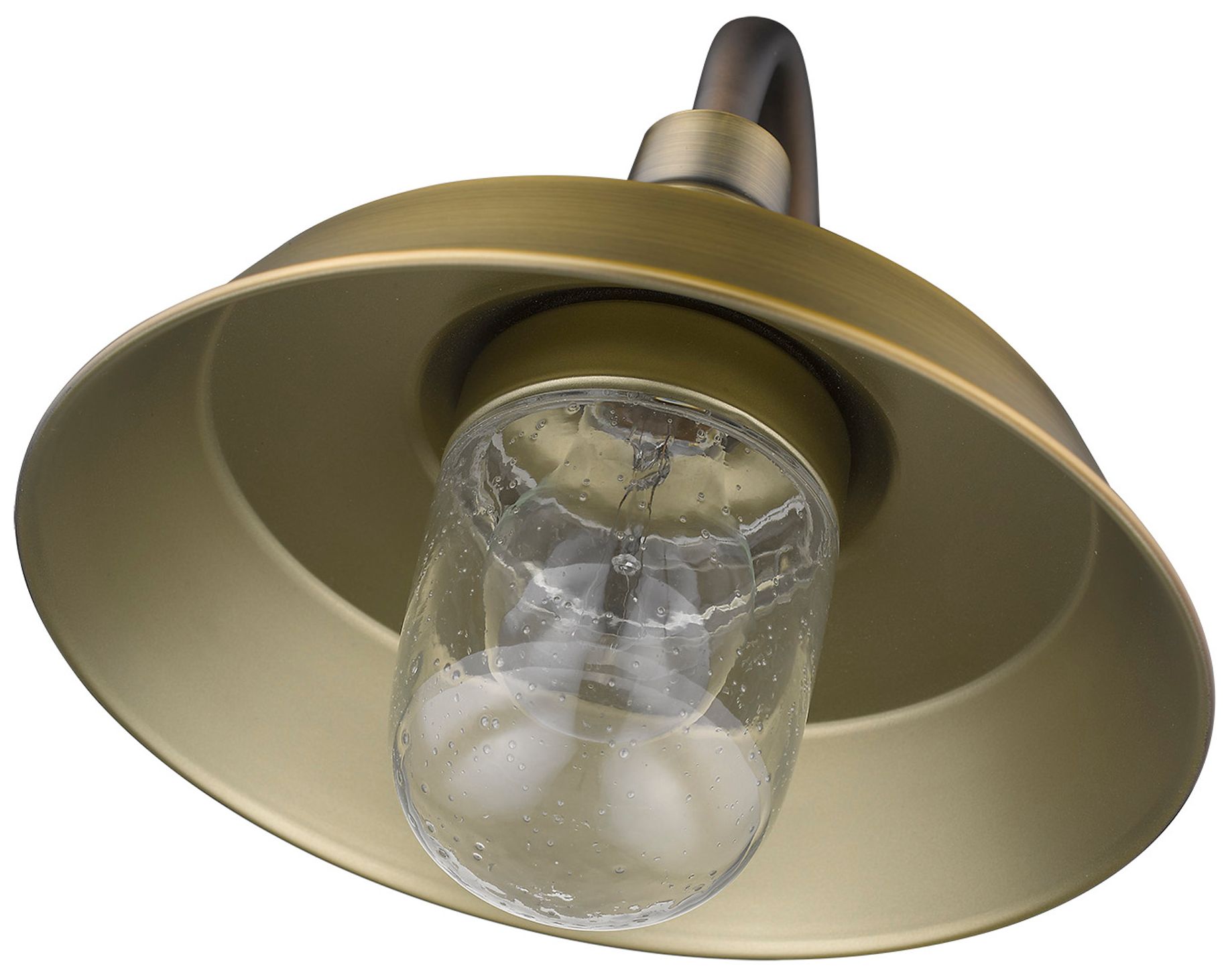 Burry 1-Light Antique Brass Wall Light with Seeded Glass