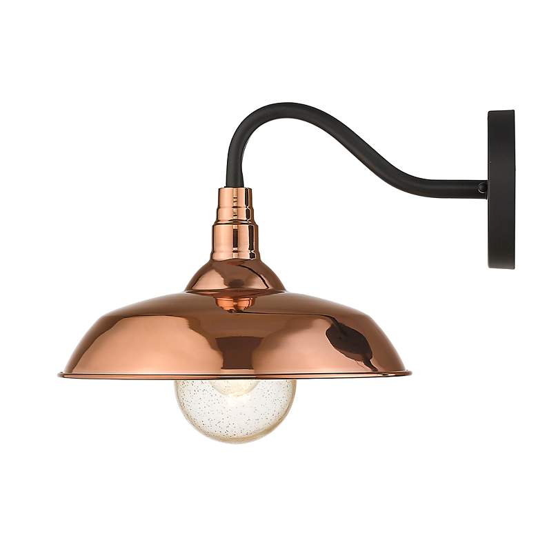 Image 3 Burry 1-Light Copper Wall Light with Seeded Glass more views