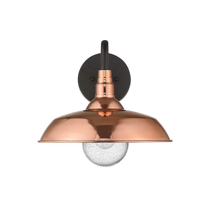 Image 5 Burry 1-Light Copper Wall Light with Seeded Glass more views