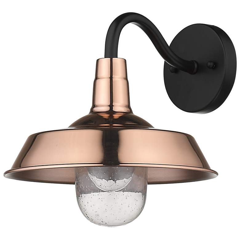 Image 1 Burry 1-Light Copper Wall Light with Seeded Glass