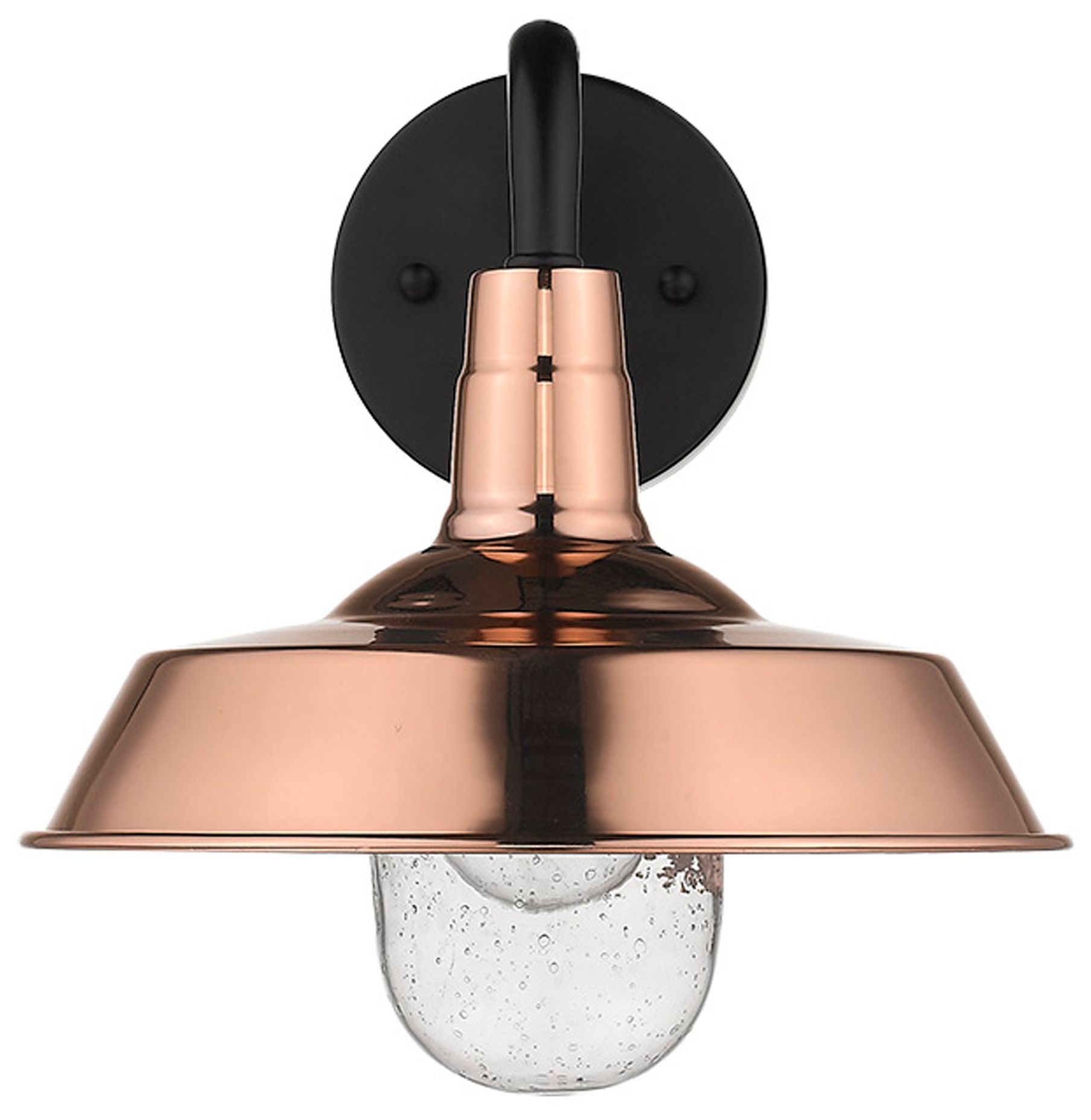 Image 4 Burry 1-Light Copper Wall Light with Seeded Glass more views