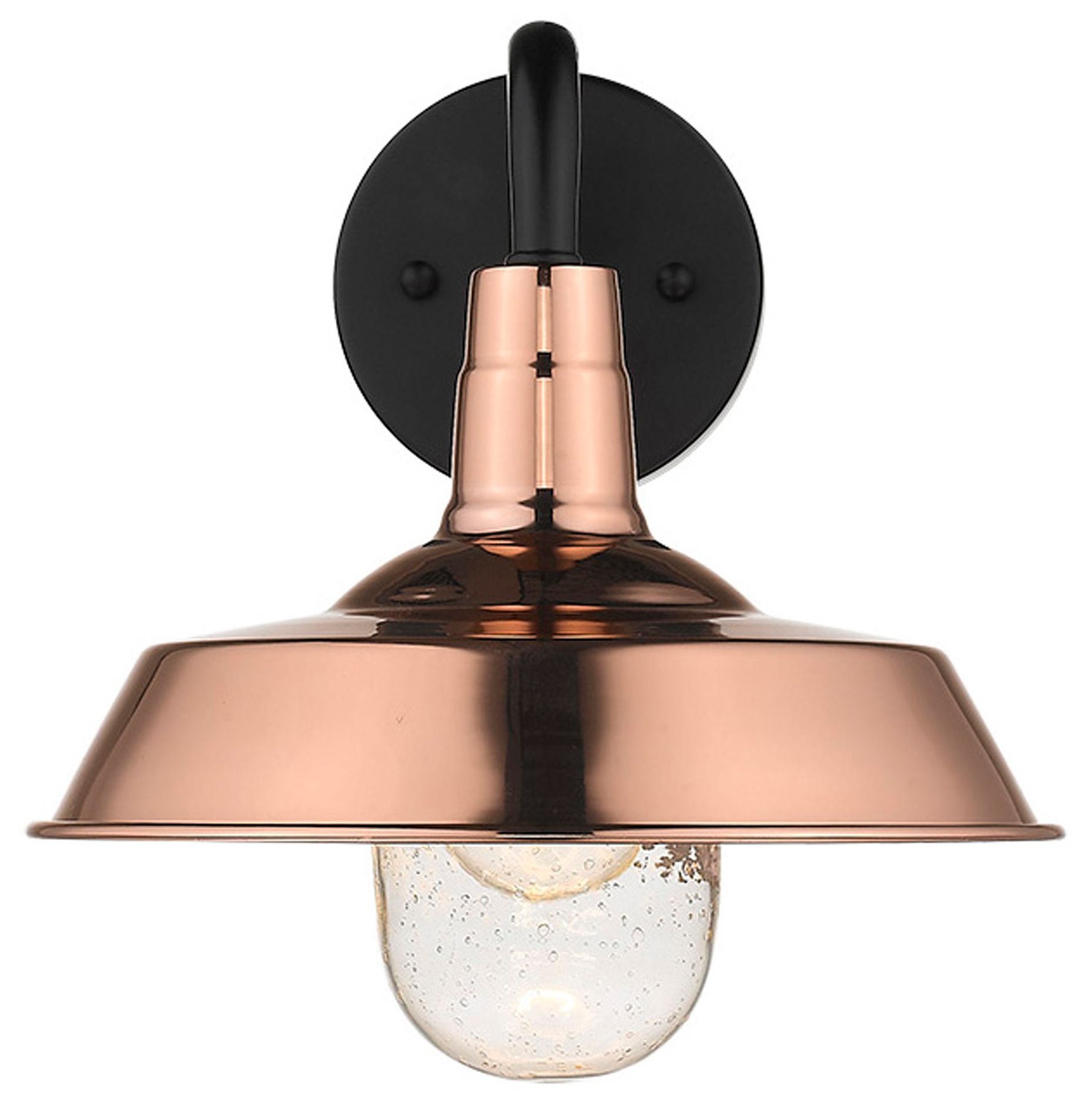 Image 5 Burry 1-Light Copper Wall Light with Seeded Glass more views