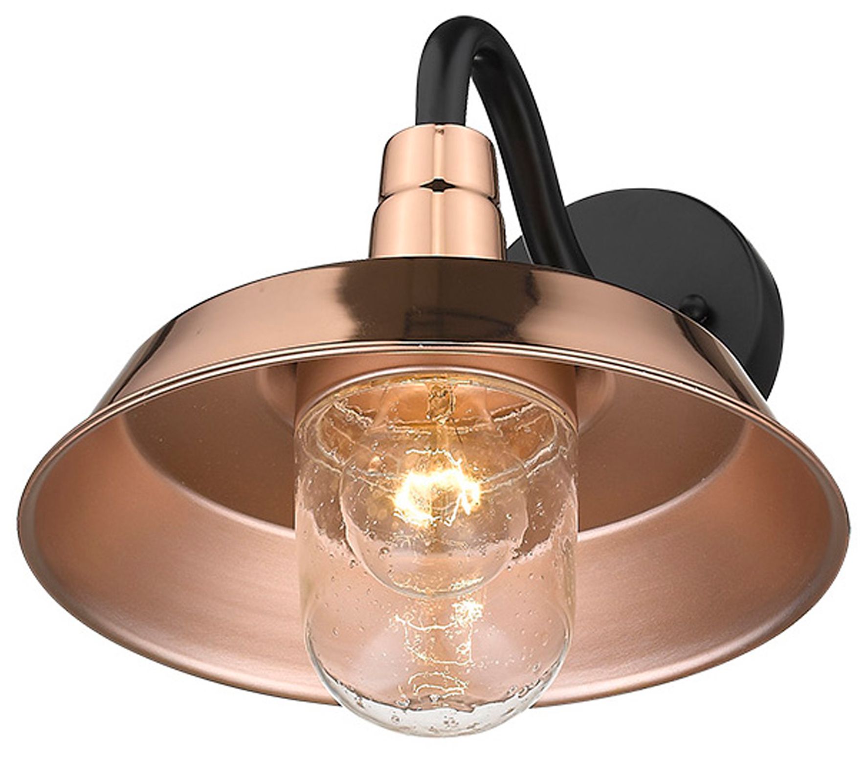 Burry 1-Light Copper Wall Light with Seeded Glass