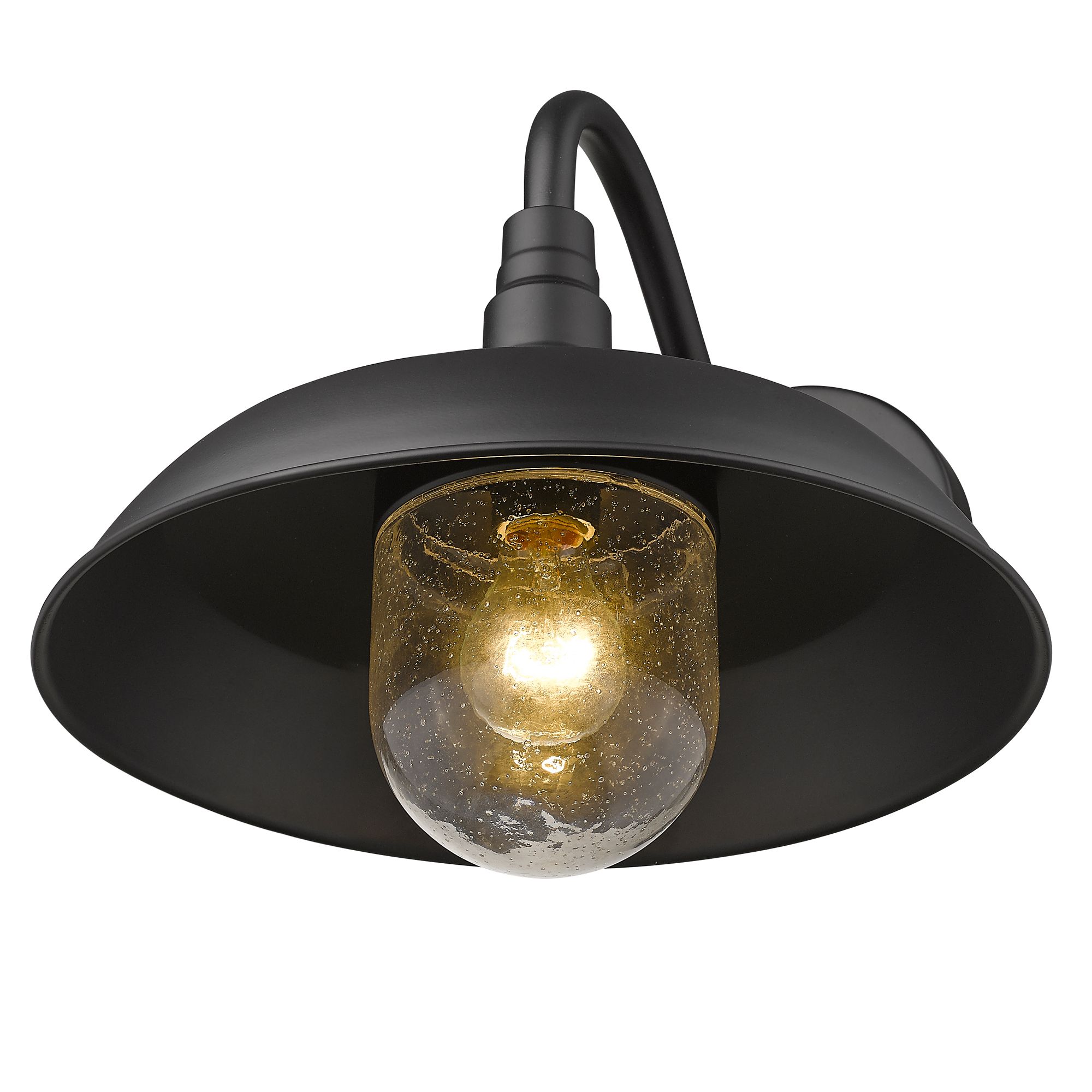 Image 7 Burry 1-Light Matte Black Wall Light with Seeded Glass more views