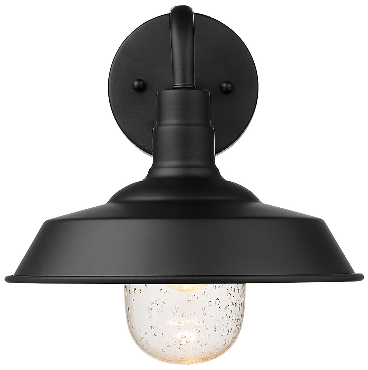 Image 4 Burry 1-Light Matte Black Wall Light with Seeded Glass more views