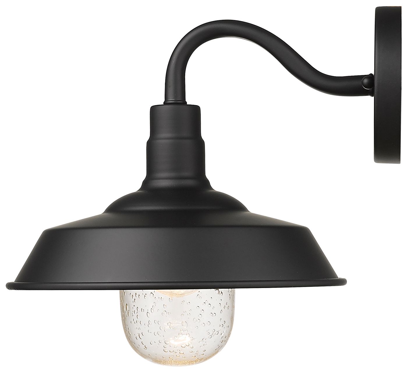 Image 5 Burry 1-Light Matte Black Wall Light with Seeded Glass more views