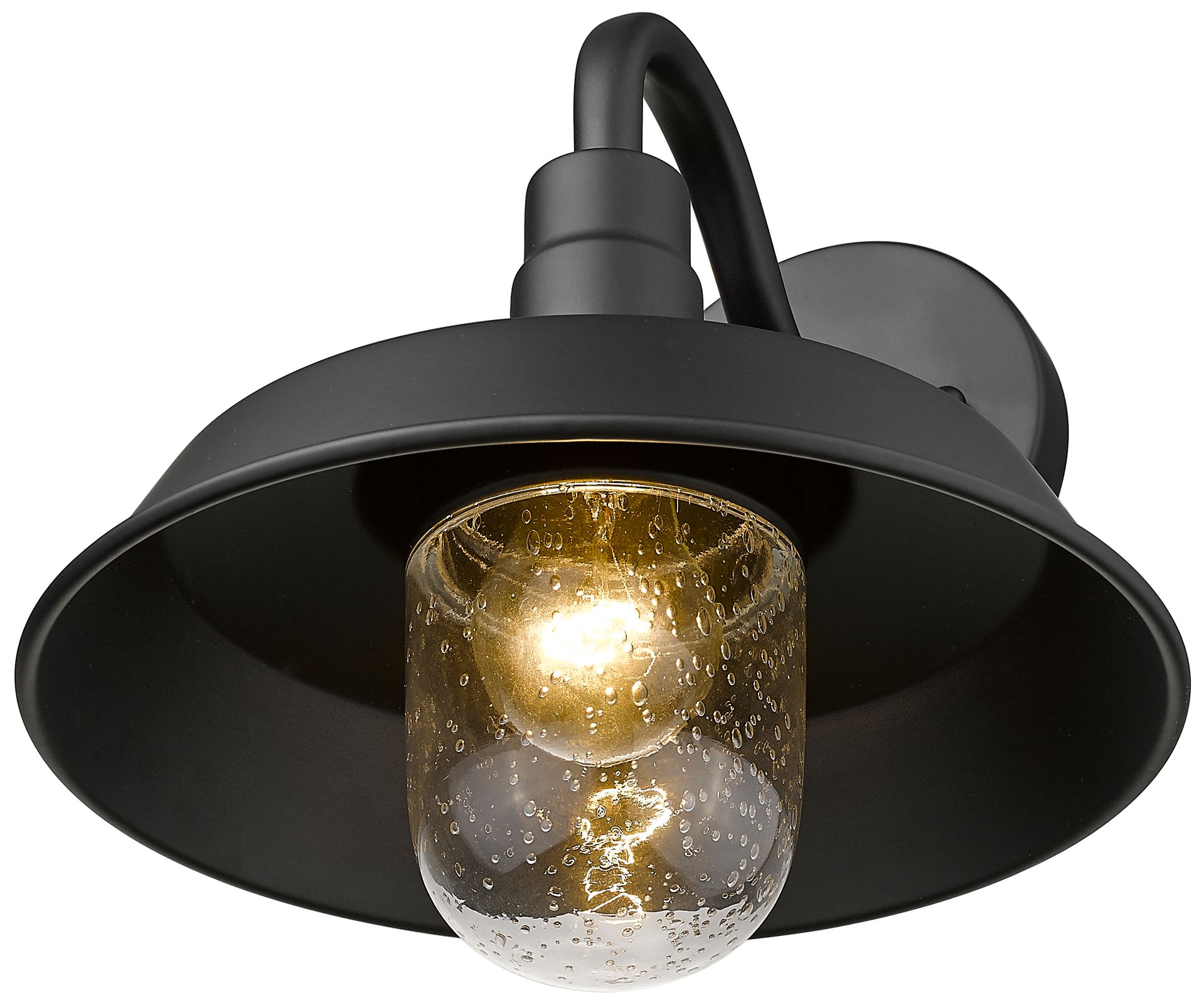 Image 7 Burry 1-Light Matte Black Wall Light with Seeded Glass more views